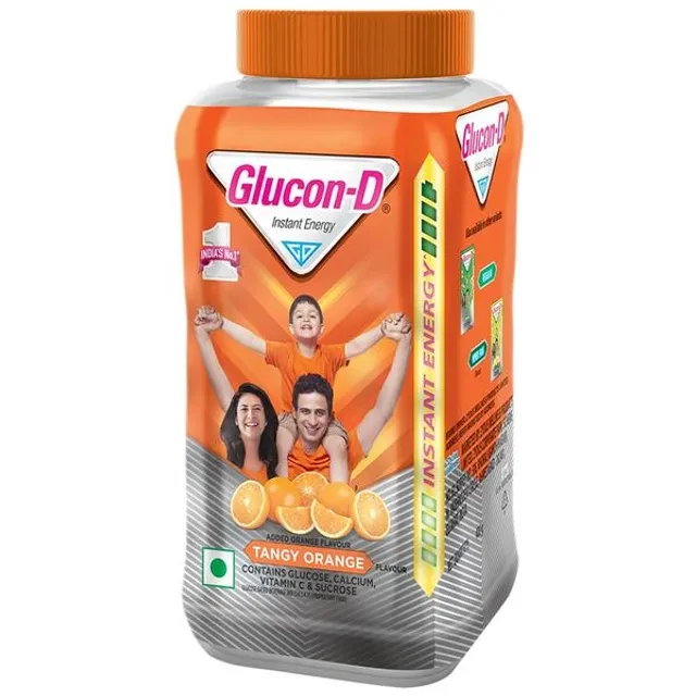Glucon-D Instant Energy Health Drink - Tangy Orange, 400 g Jar-2.webp